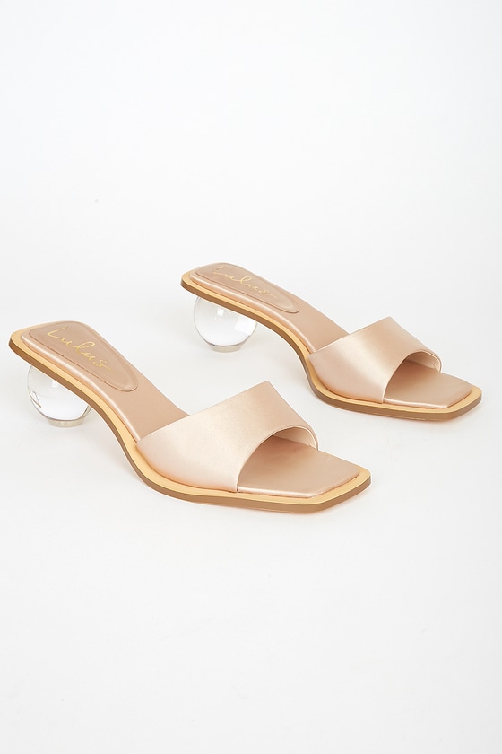 satin high heel sandals