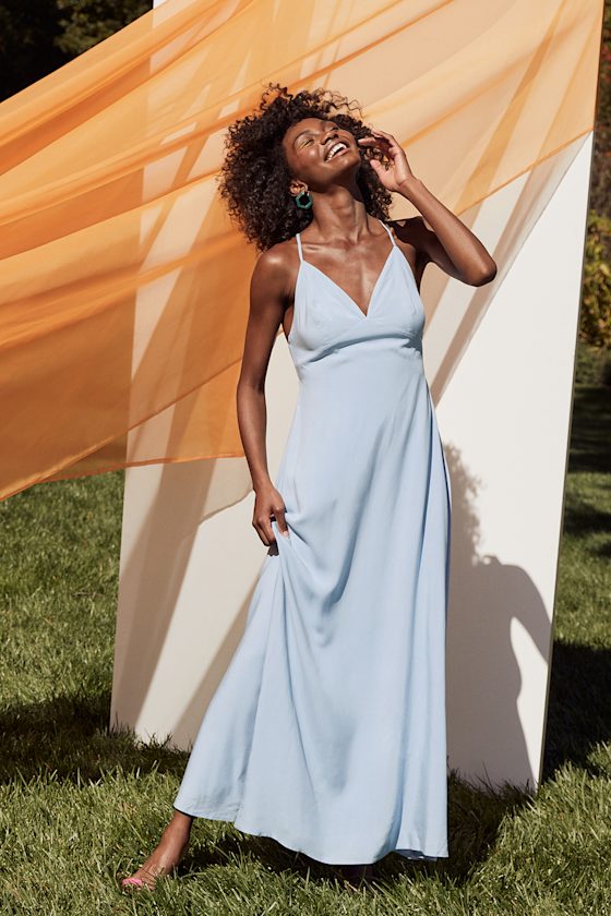 Lovely Impression Dusty Blue Sleeveless Maxi Dress 9