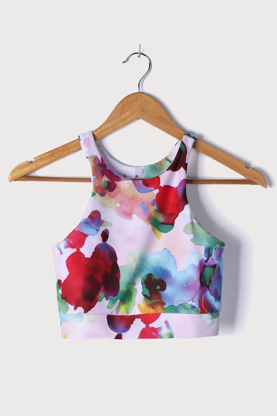Make Progress Multi Print High Neck Medium Impact Sports Bra 3