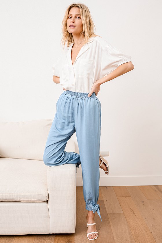 dusty blue pants