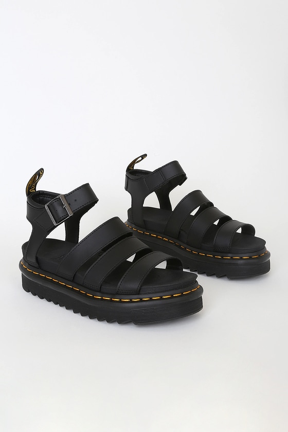 Dr. Martens Blair - Black Gladiator Sandals - Leather Sandals - Lulus