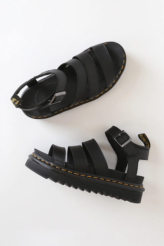 Dr. Martin Blaire Hydro Leather Platform Gladiator サンダル Blaire Quad Hydro Leather Platform Gladiator Sandals in