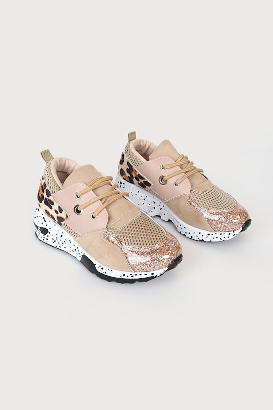 rose gold wedge sneaker