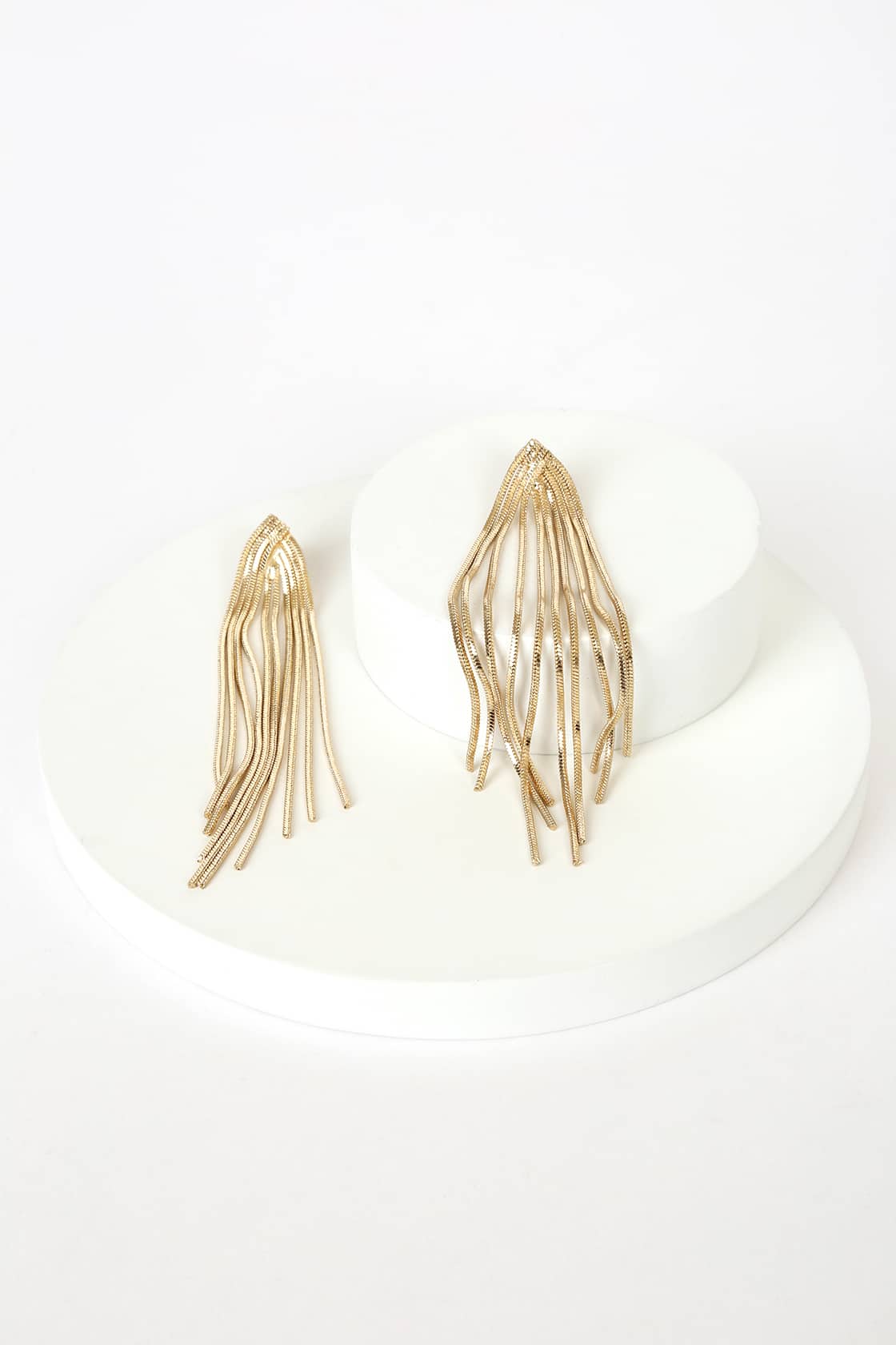 See Me Glowing Gold Fringe Drop Earrings