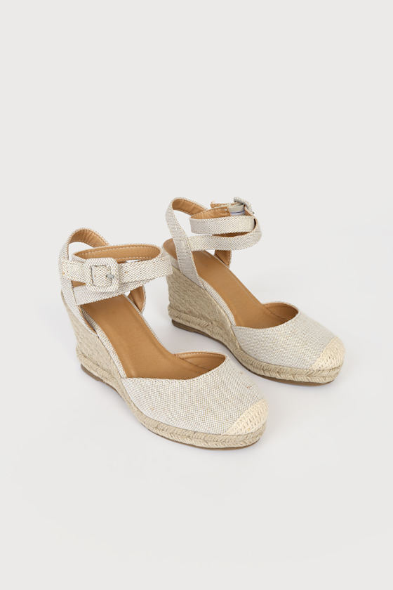 Yaritza Natural Linen Espadrille Wedges 1