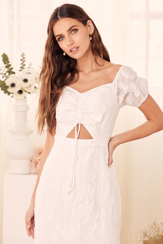 l'or Flower Jacquard Dress White ロル