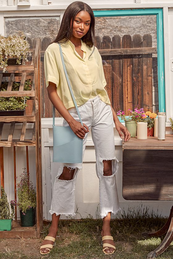 Get Started Yellow Button-Up Crop Top 7