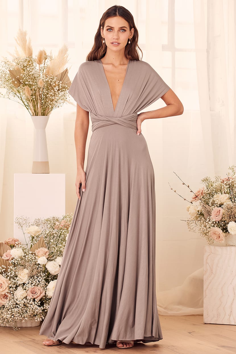 Taupe Bridesmaid Dress - Convertible Dress - Infinity Dress - Lulus