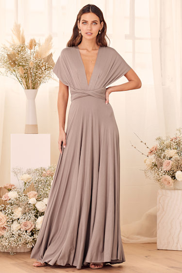 Convertible Dress Long Taupe Bridesmaid Dresses Taupe Bridesmaid Dress  Convertible Dress Infinity Dress Lulus