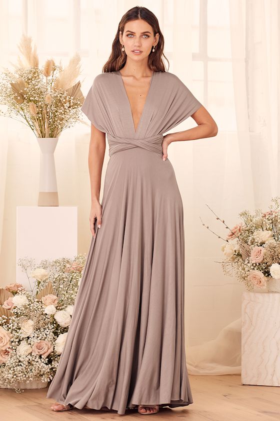 Tricks of the Trade Taupe Maxi Dress 18