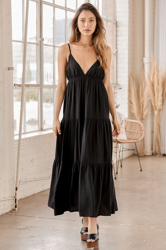 lulus black maxi