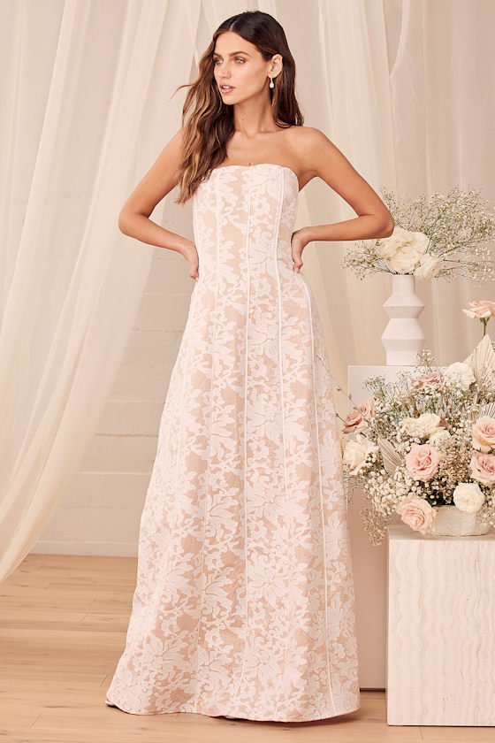 White Embroidered Maxi Dress - Embroidered Gown - Lace Maxi Dress - Lulus