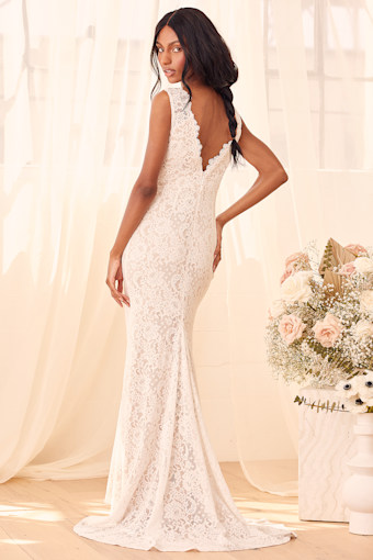 Spectacular Romance White Lace Cap Sleeve Mermaid Maxi Dress 3