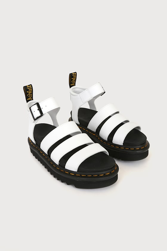 Blaire White Hydro Leather Platform Gladiator Sandals 1