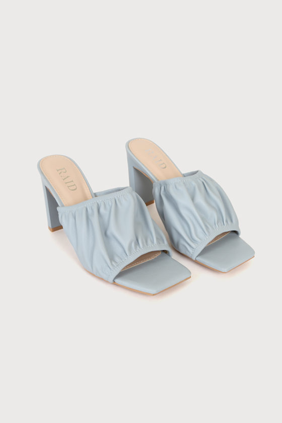 Melodiee Blue Puffy High Heel Sandals 2