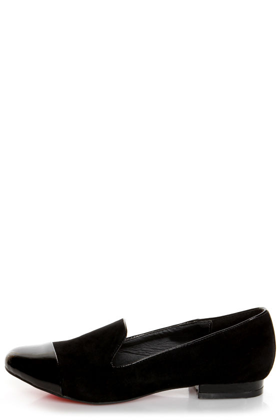 Crown Black Cap-Toe Smoking Slipper Flats - $23.00 - Lulus