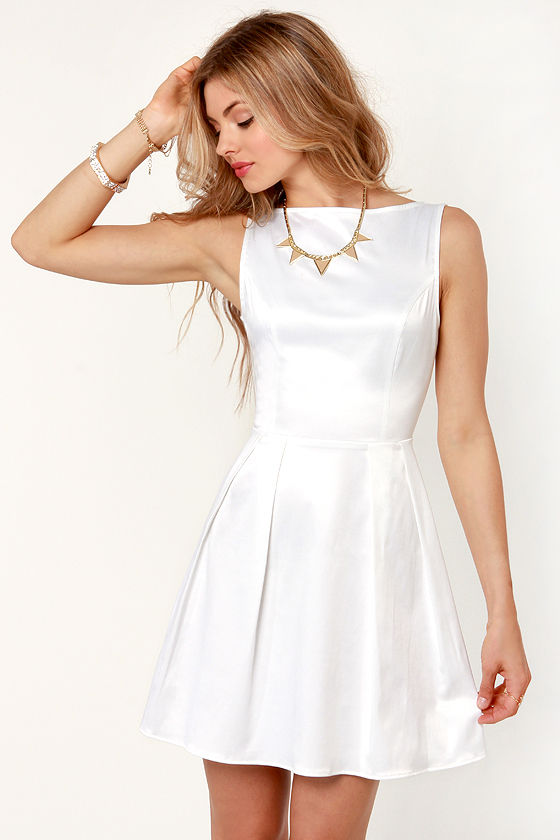 In Good Taste Ivory Satin Dress - $38 : Fashion at Lulus.com