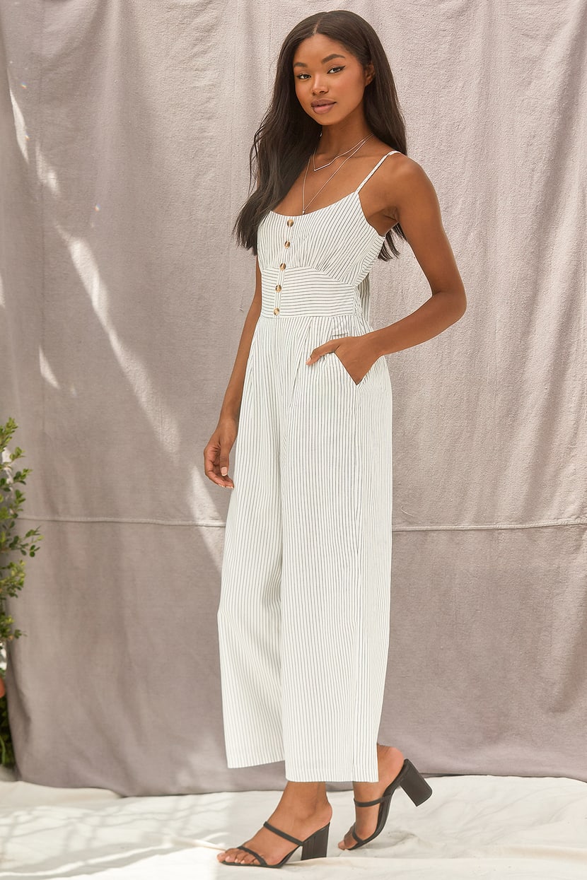 beweging historisch Gecomprimeerd White Striped Jumpsuit - Tie-Back Jumpsuit - Cotton Jumpsuit - Lulus beweging historisch Gecomprimeerd White Striped Jumpsuit - Tie-Back Jumpsuit - Cotton Jumpsuit - Lulus