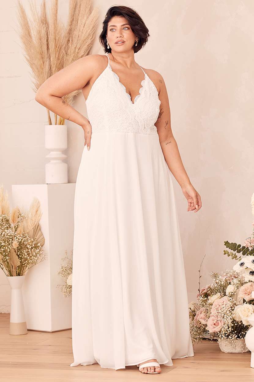 Madalyn White Lace Maxi Dress