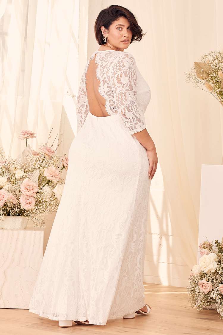 chinese dress ladies Farida White Lace Maxi Dress main image 1