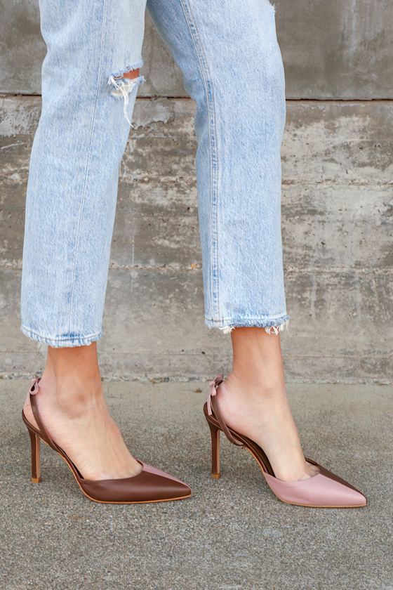 brown slingback pumps