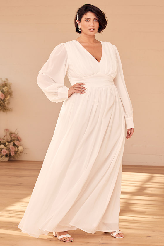 Give You My Heart White Long Sleeve Maxi Dress 8