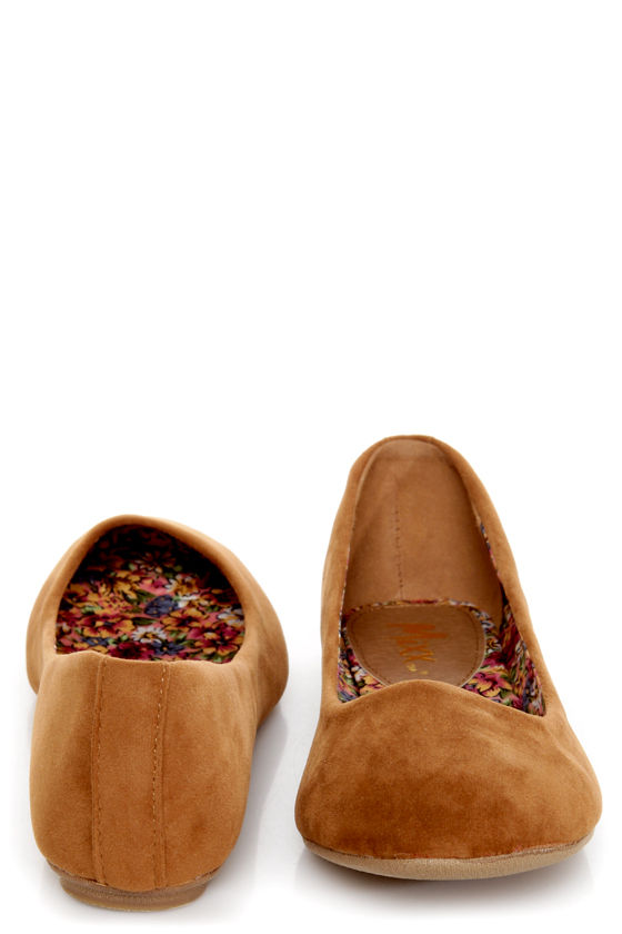 cognac ballet flats