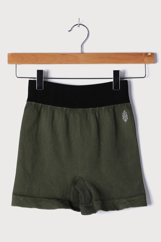 Free People Movement Seamless - Olive Shorts - Running Shorts - Lulus