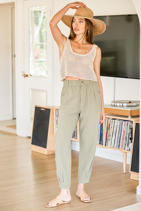 Beige Tank Top - Open Knit Tank Top - Cropped Sweater Tank Beige Tank Top - Open Knit Tank Top - Cropped Sweater Tank