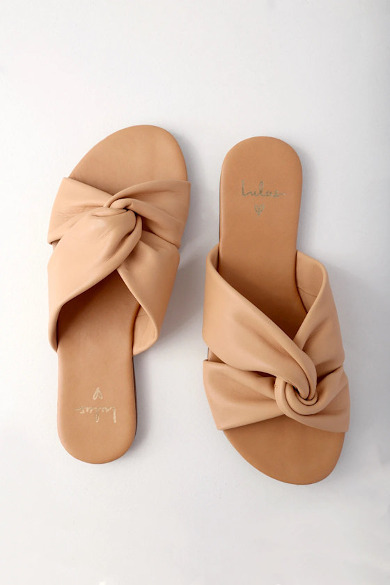 Tilly Tan Nappa Leather Slide Sandals 4