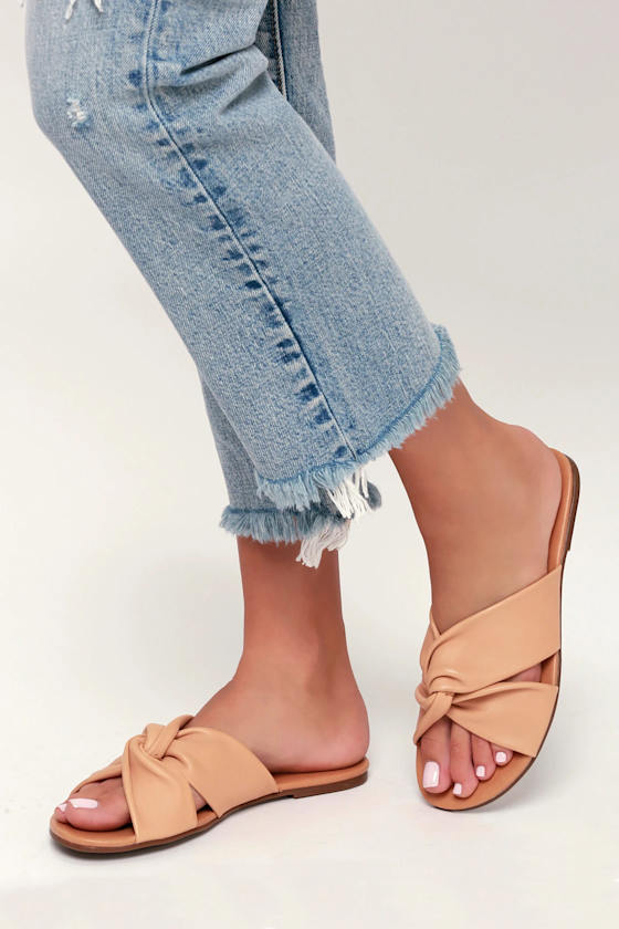 Tilly Tan Nappa Leather Slide Sandals 4