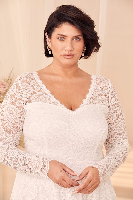 Everything I Hoped For White Floral Lace Long Sleeve Maxi Dress 7