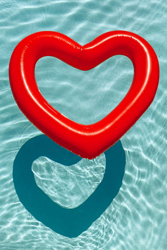 Beach, Please! Red Jumbo Heart Inner Tube 1