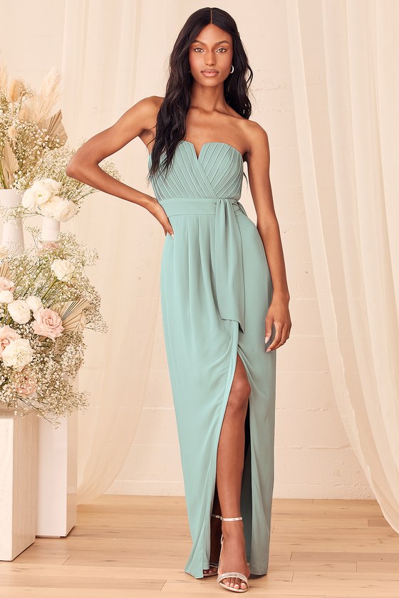 Sage Maxi Dress - Strapless Maxi Dress - Chiffon Maxi Dress - Lulus