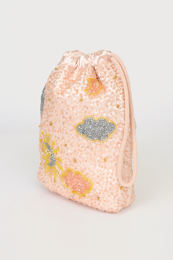HVISK Pouch Sunsky Beaded - Beaded Pouch Bag - Satin