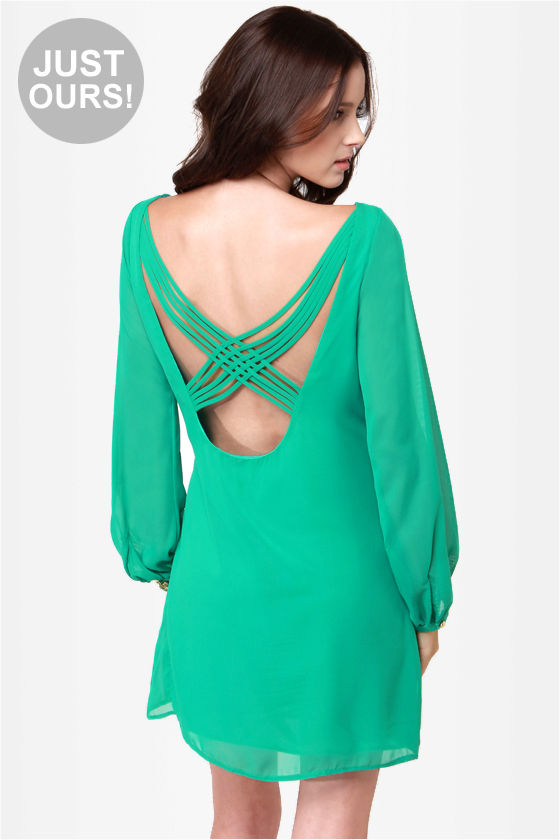 Pretty Sea Green Dress Shift Dress Backless Dress 47.00 Lulus