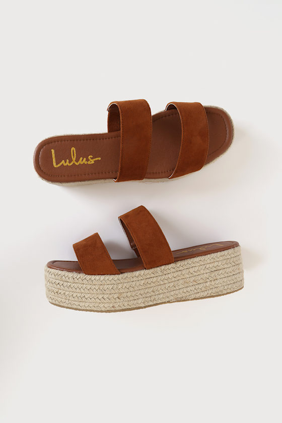 Rayyn Mocha Suede Platform Espadrille Sandals 1