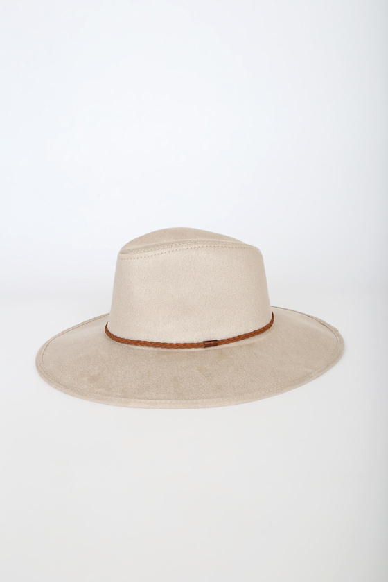 Beige Hat - Vegan Suede Tan Hat - Suede 