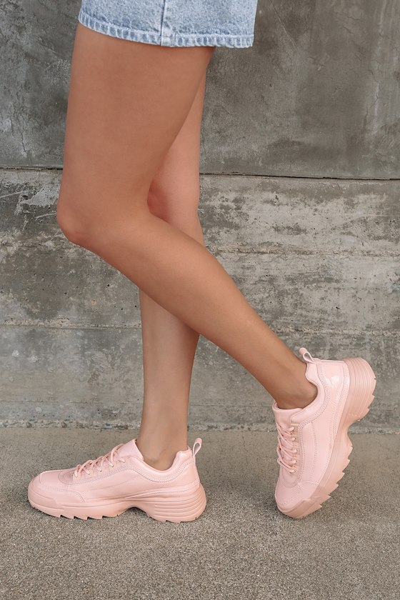 FI-2416 Pink Patent Leather High Top Sneaker