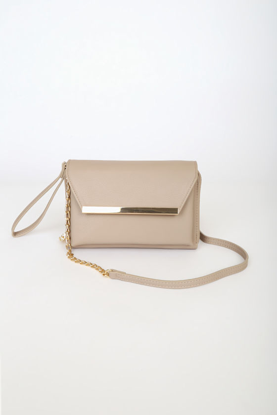 Modern Aesthetic Taupe Crossbody Bag 2