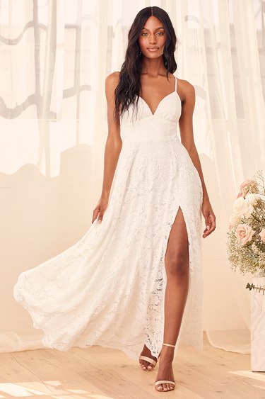 essence of love white lace sleeveless maxi dress