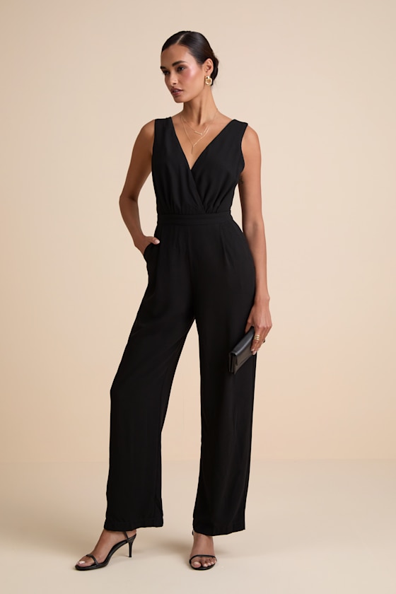 Kiska Black Lace Wide-Leg Jumpsuit 2