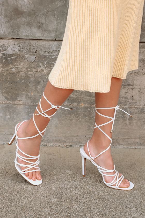 Jesse White Lace-Up High Heel Sandals 1