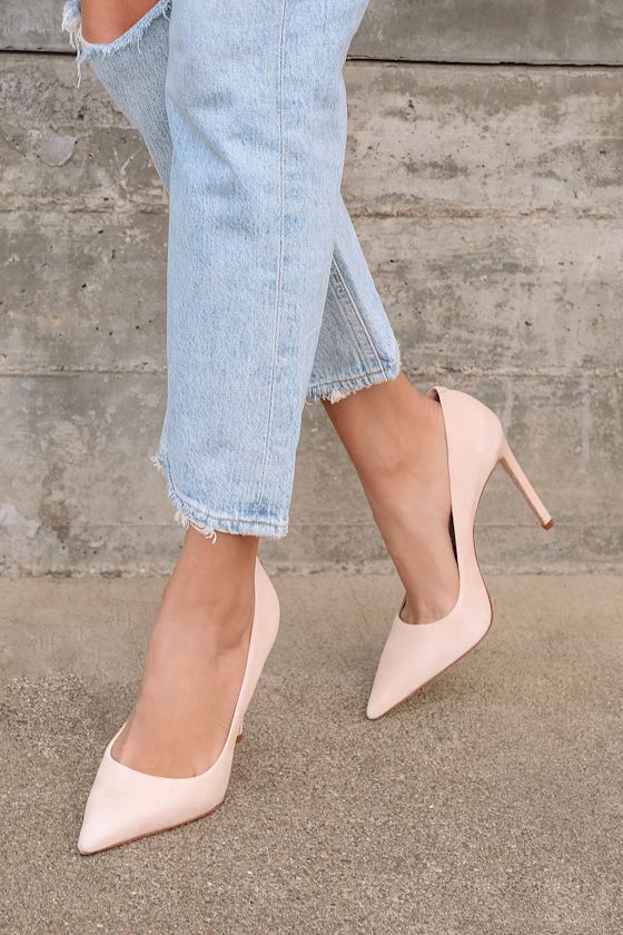 S-Lou Sweet Rose Suede Leather Pointed-Toe Pumps 1