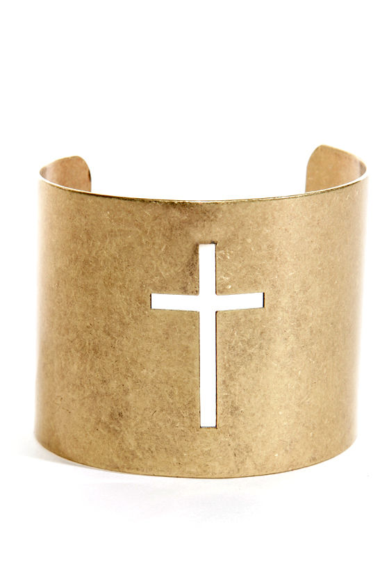 Cool Gold Cuff Bracelet Cross Bracelet Cross Cuff 13.00 Lulus