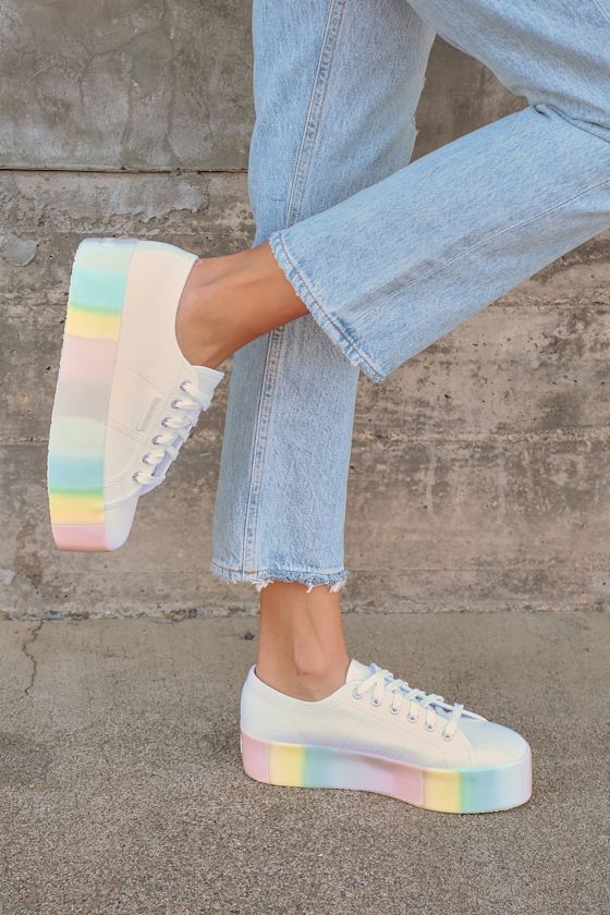2790 Shaded Platform White Pastel Multi Platform Sneakers 1