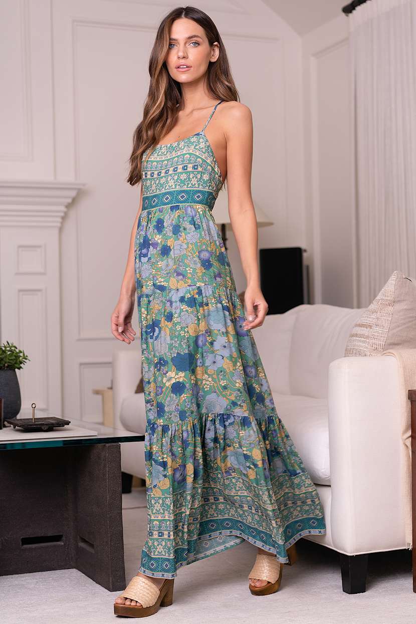 green easter dress womens Petal Promenade Tiered Maxi Dress – Impressions Online Boutique main image 1