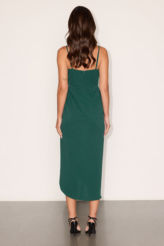 Reinette Dark Green Midi Dress - thumbnail 3