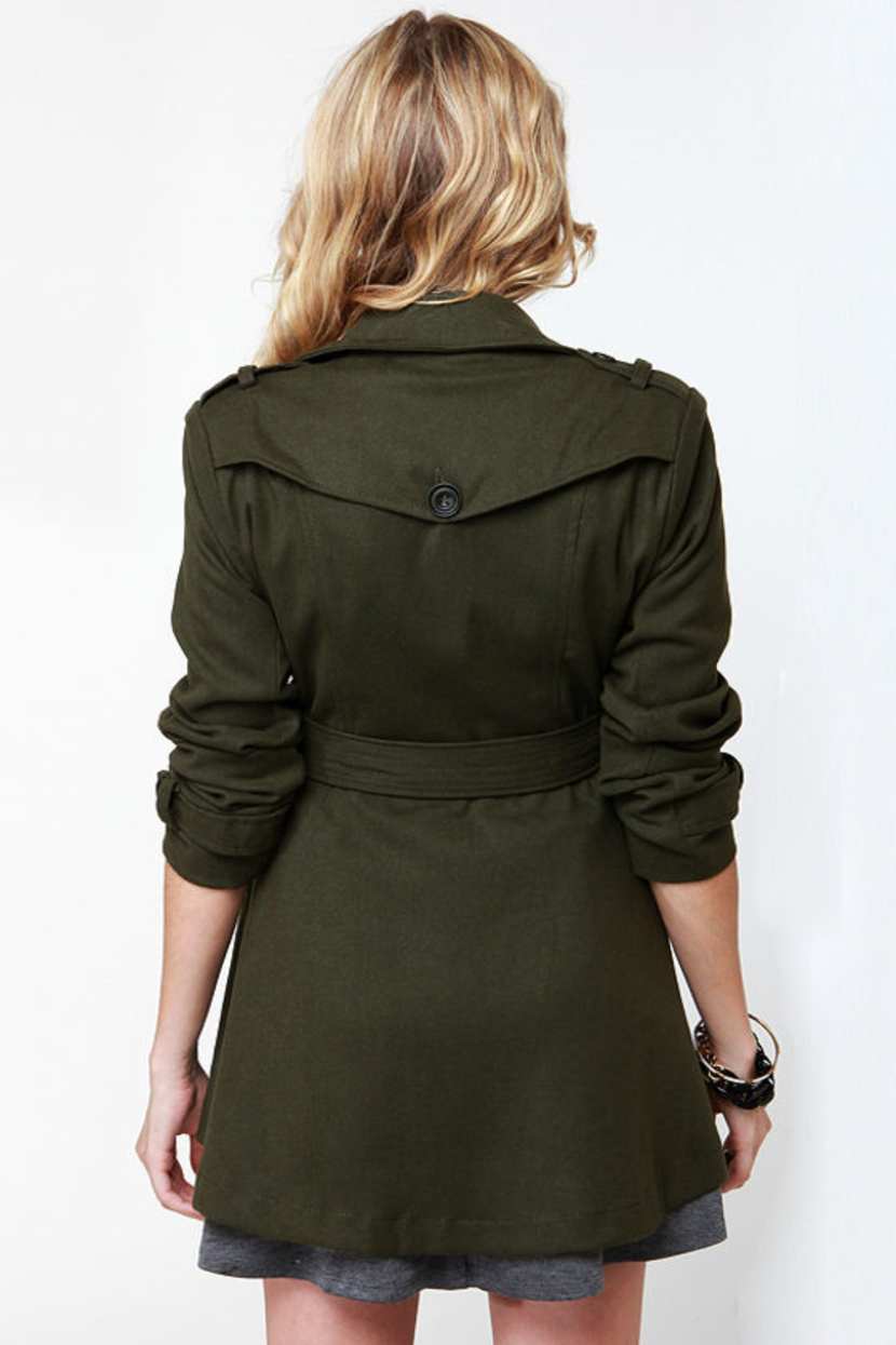 dark green work dress Green Trench Dress
