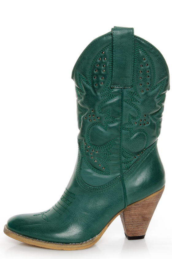 cowboy boots teal